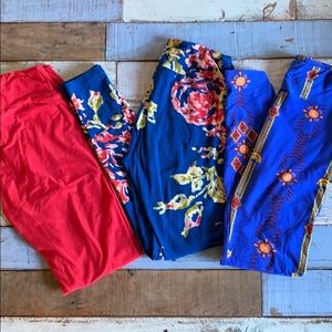 3 pairs of LuLaroe One Size Leggings
